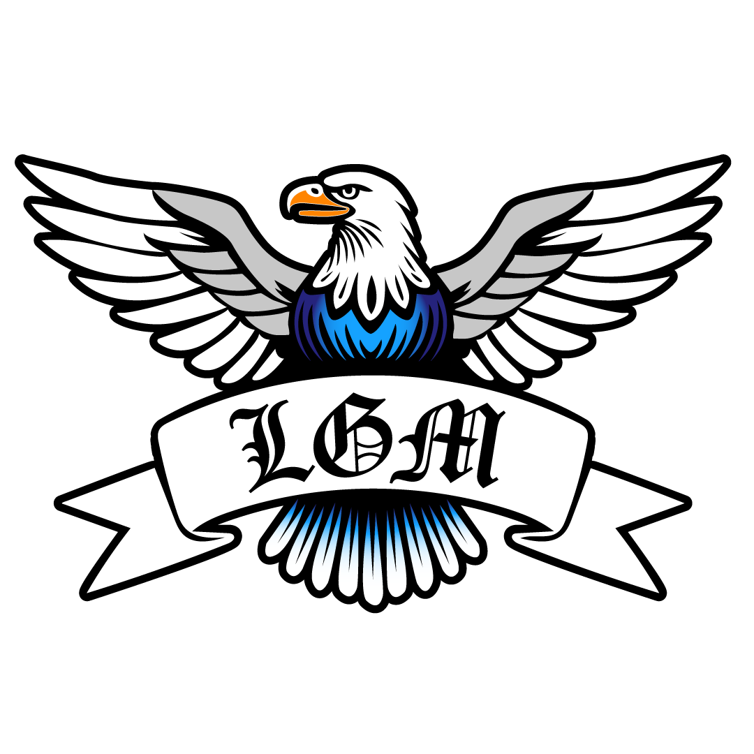LGM Roofing logo featuring an eagle and banner representing 25 years of roofing services in