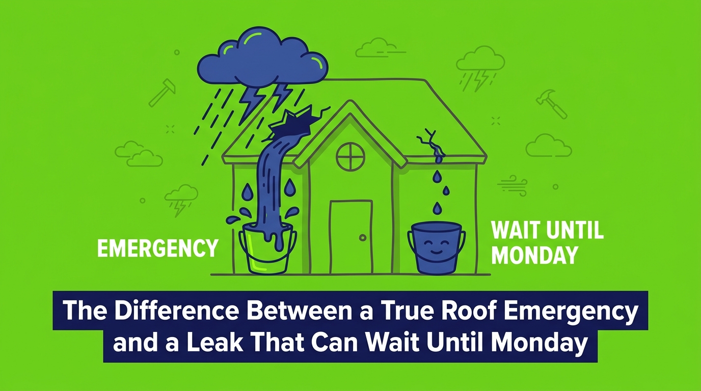 The Difference Between a True Roof Emergency and a Leak That Can Wait Until Monday — featured image