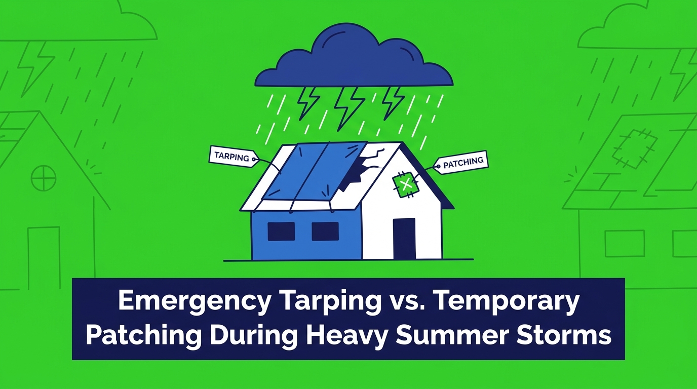 Emergency Tarping vs. Temporary Patching During Heavy Summer Storms — featured image