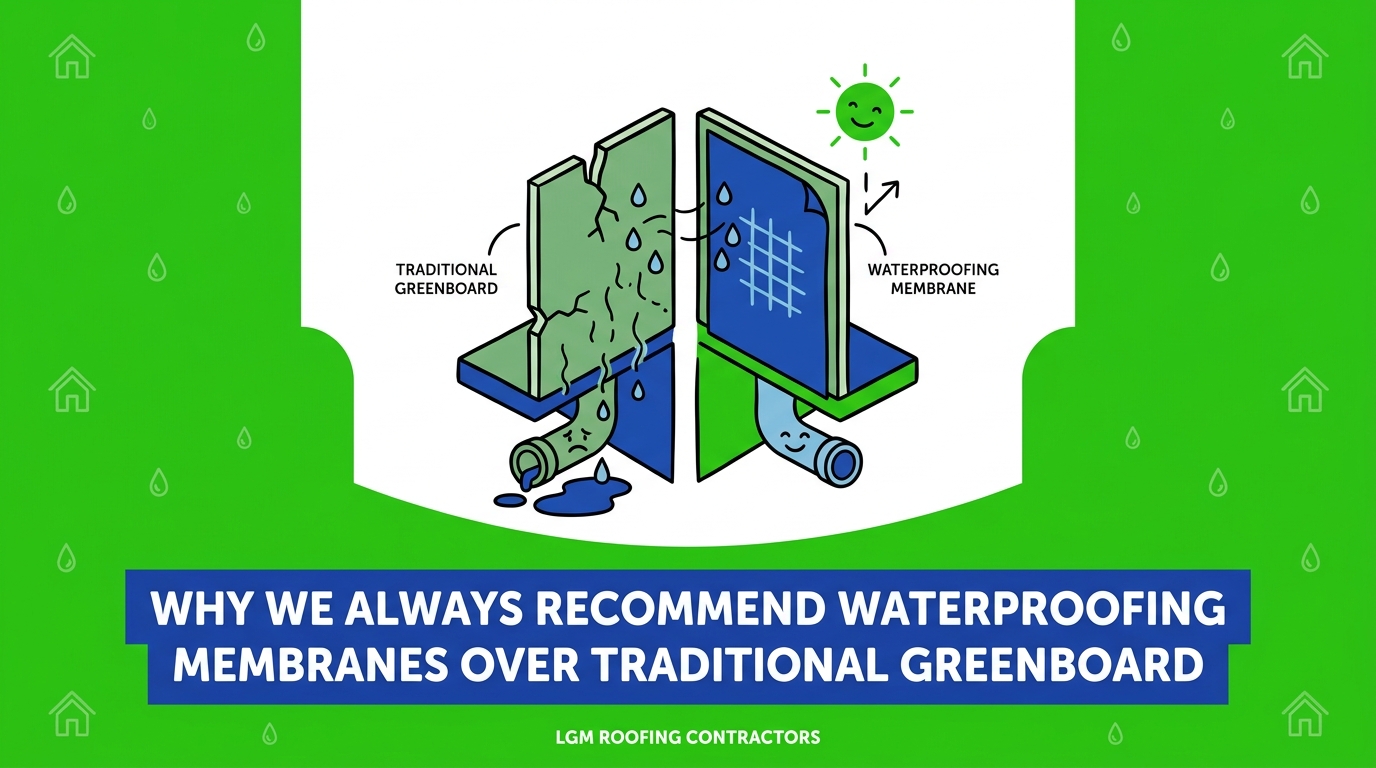 Why We Always Recommend Waterproofing Membranes Over Traditional Greenboard — featured image