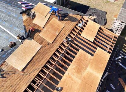 roof decking damaged by rain